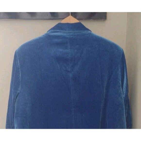 Skies Are Blue Velvet Blazer in Rich Blue - Picture 10 of 11